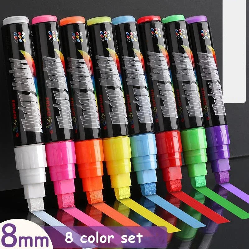 8 Color/set LED Highlighter Fluorescent Marker Pens Erasable