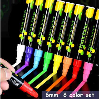 8 Color/set LED Highlighter Fluorescent Marker Pens Erasable