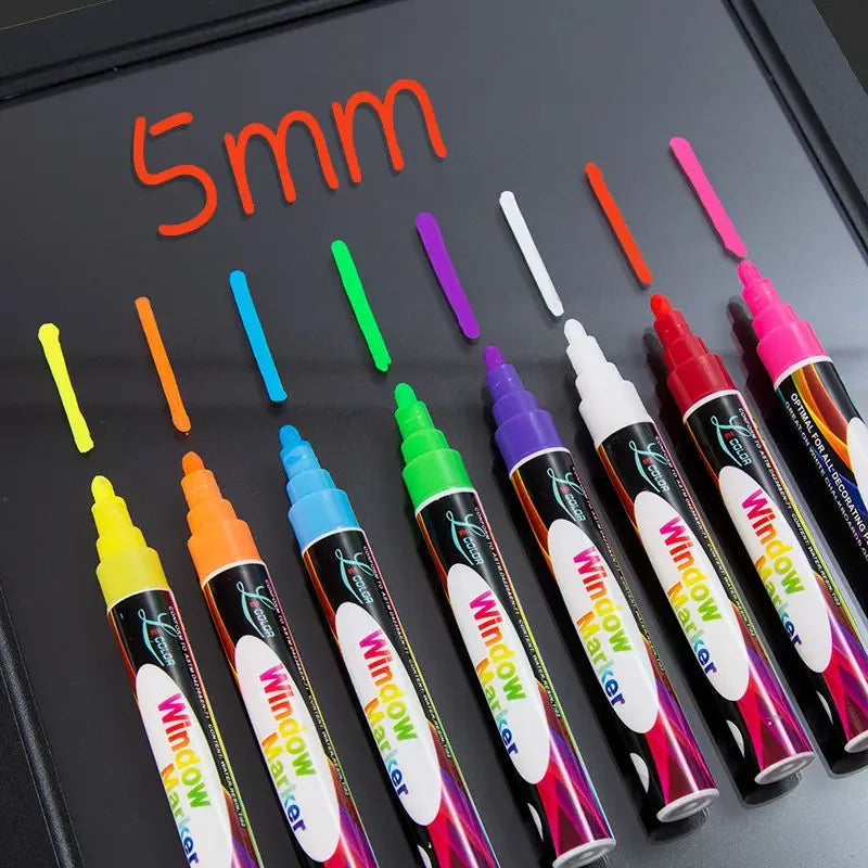 8 Color/set LED Highlighter Fluorescent Marker Pens Erasable