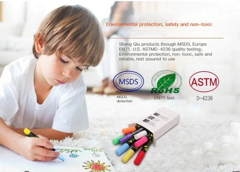 8 Color/set LED Highlighter Fluorescent Marker Pens Erasable