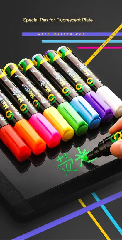 8 Color/set LED Highlighter Fluorescent Marker Pens Erasable