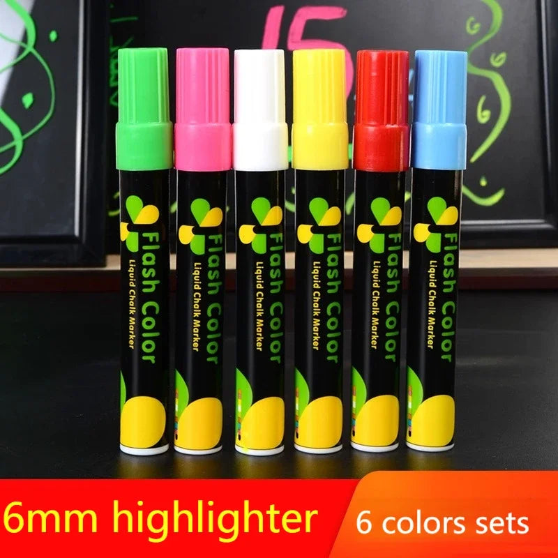 8 Color/set LED Highlighter Fluorescent Marker Pens Erasable