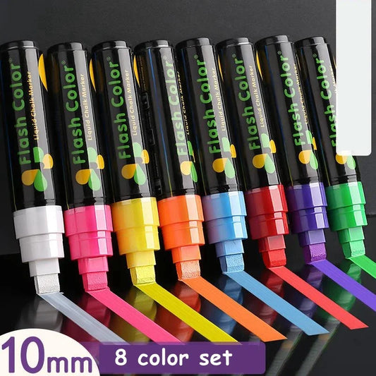 8 Color/set LED Highlighter Fluorescent Marker Pens Erasable