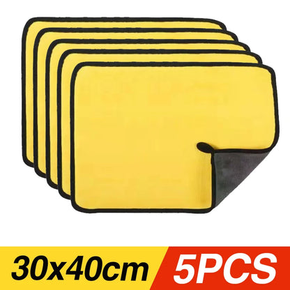 Car Wash Towels Cleaning Cloth Absorbent Dry Cloth General Purpose Microfiber Towel Thickened Yellow 30/40/60cm