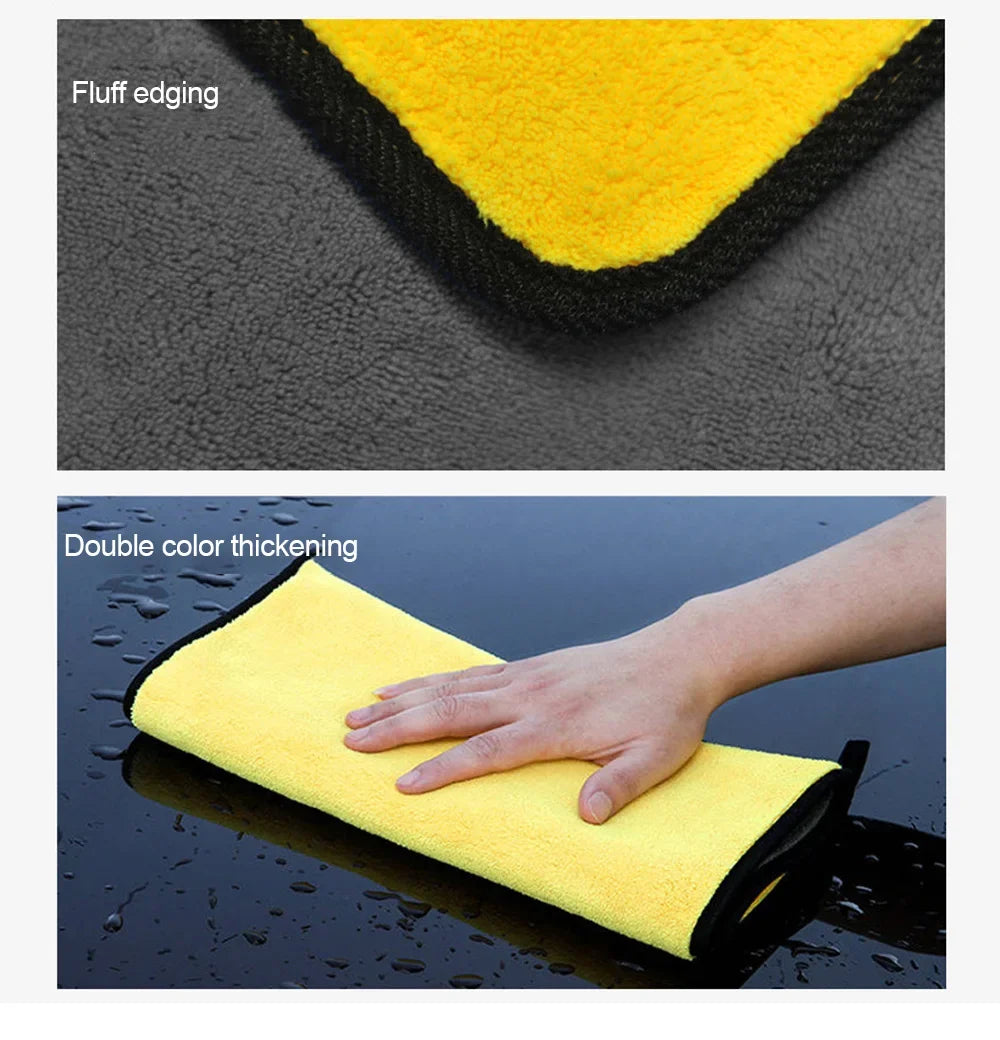 Car Wash Towels Cleaning Cloth Absorbent Dry Cloth General Purpose Microfiber Towel Thickened Yellow 30/40/60cm